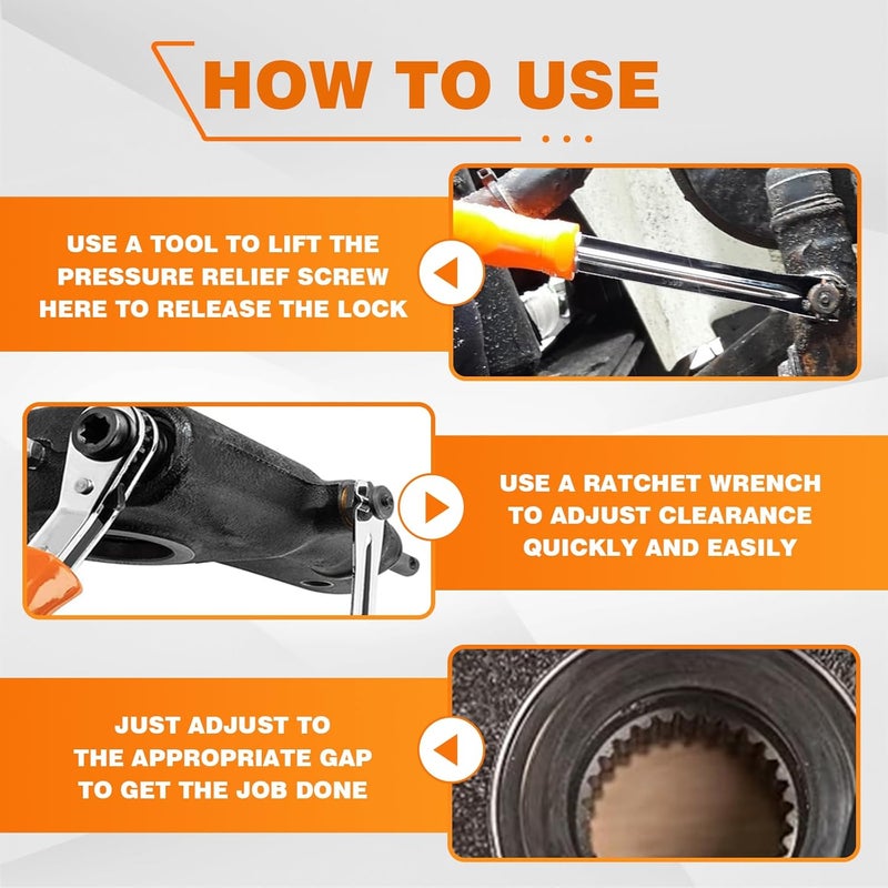 BARTOO 2PCS Automatic Slack Adjuster Tools, 5/16'' Double Square Ratcheting Wrench & Fork End Release Tool, Brake Adjustment Tool for Semi Truck, Heavy Duty Truck,Trailers - Image 5